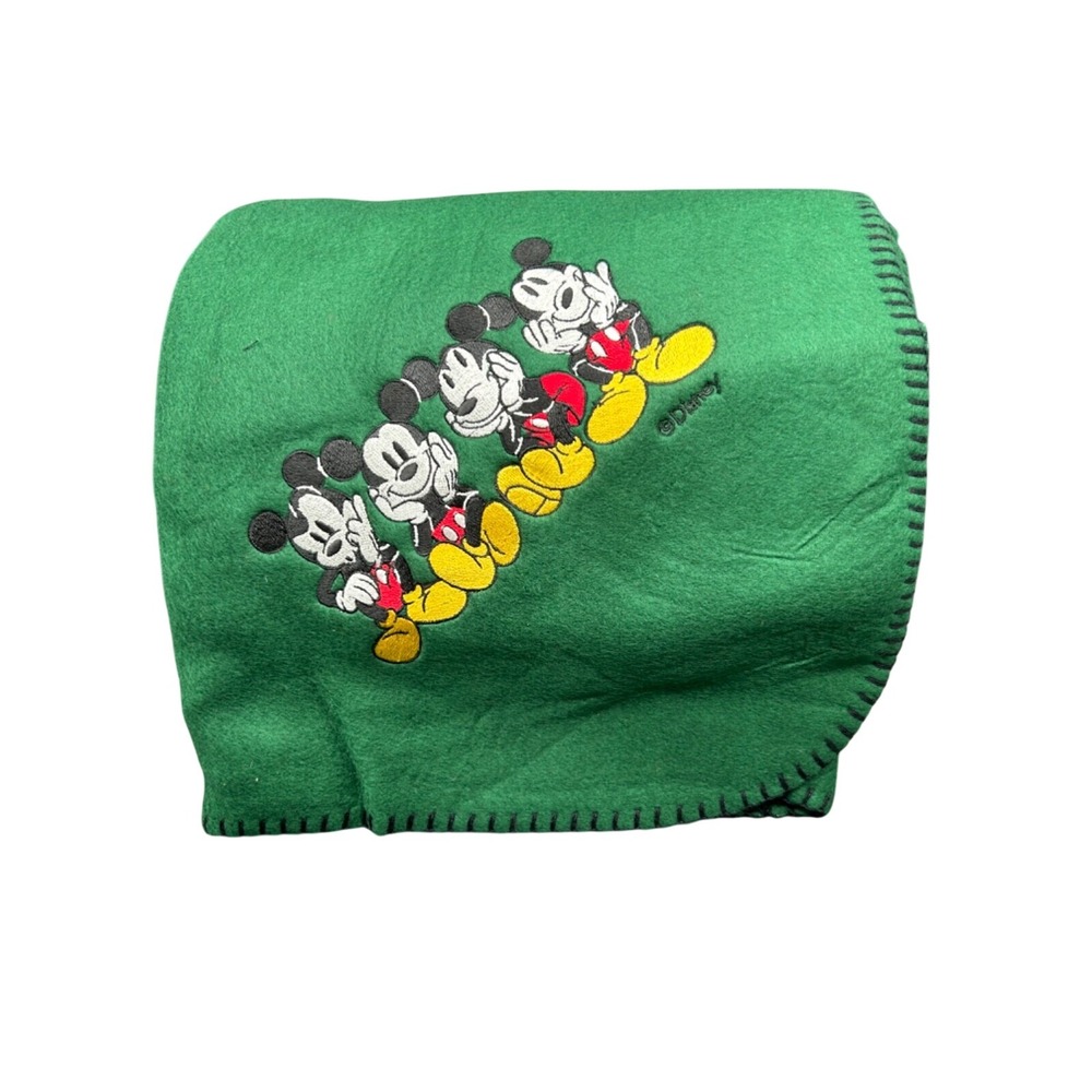Disney Mickey Mouse Fleece Throw Blanket Crown Crafts Arctic Plush Embroidered